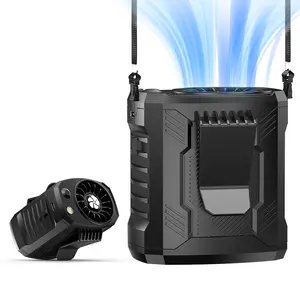 Portable Waist Fan 3000mAh Rechargeable, 4-Speed Wearable Belt Fan with LED Light, Hands-Free Personal Fan for Outdoor Work, Farming, Travel, Fishing, Fathersdaygift, Perfect Gift