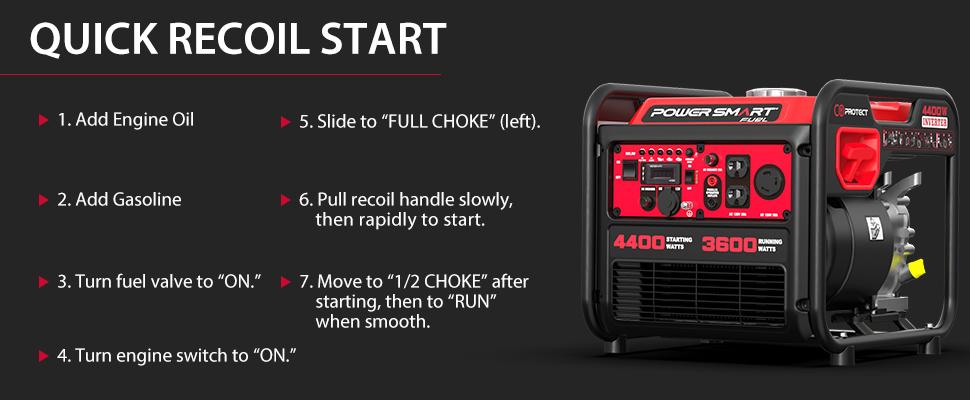 PowerSmart 4300/4400-Watt Portable Inverter Generator, Gas Powered, CO-Sensor, Hurricane season, Lightweight and Emergency Backup, Camping, EPA Compliant，DB5041/DL5040/DL5040C, generators for house power, house generators