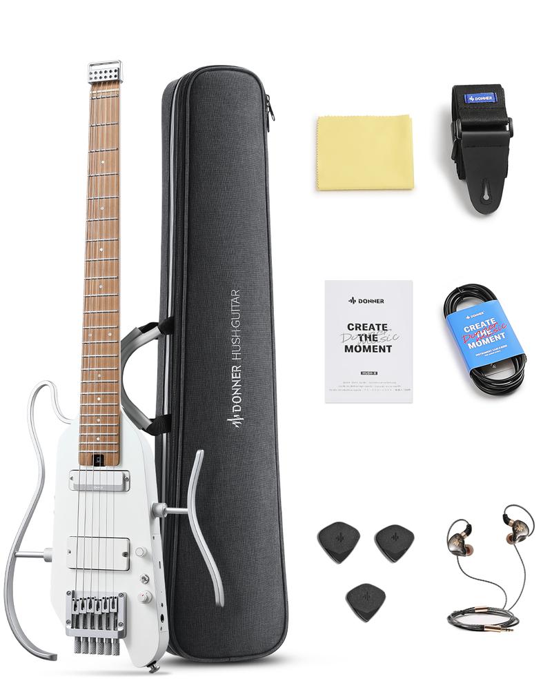 Donner HUSH-X PRO Multi-Effects Electric Guitar for Travel, 4 Color Options