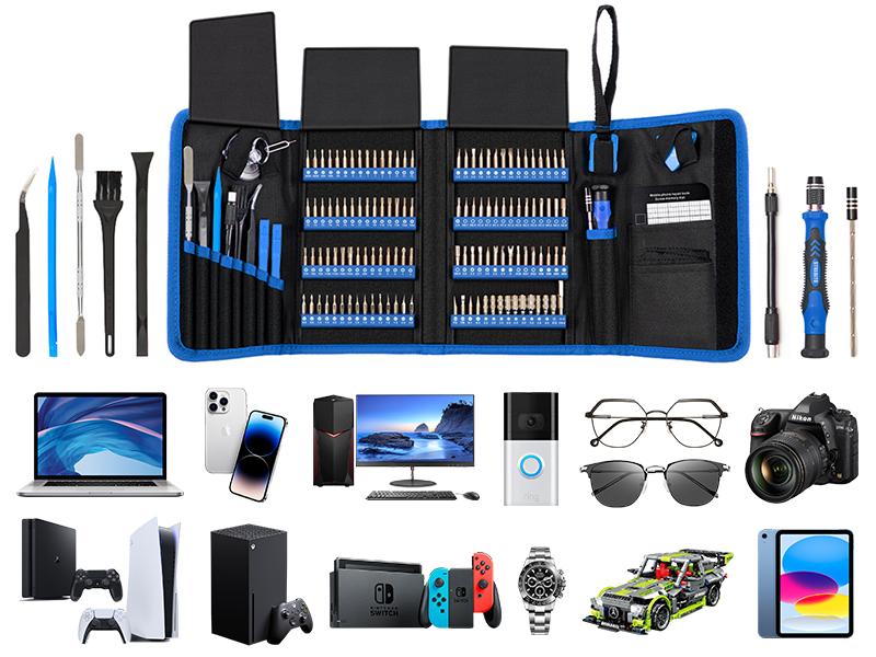 STREBITO Electronics Precision Screwdriver Sets 142-Piece with 120 Bits Magnetic Repair Tool Kit for iPhone, MacBook, Computer, Laptop, PC, Tablet, PS4, Xbox, Nintendo, Game Console