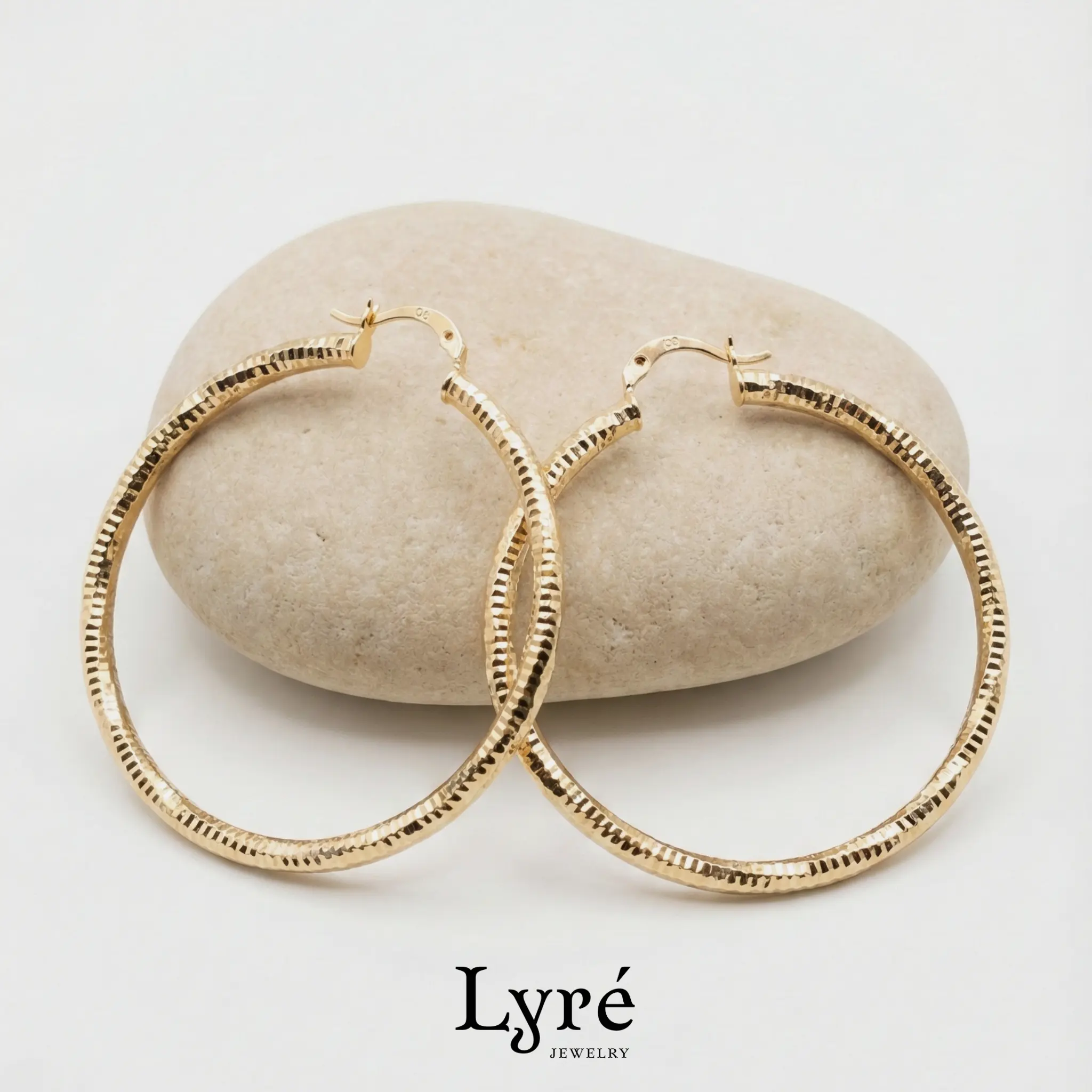 Aurelia 50mm Textured Hoop Earrings | ER017