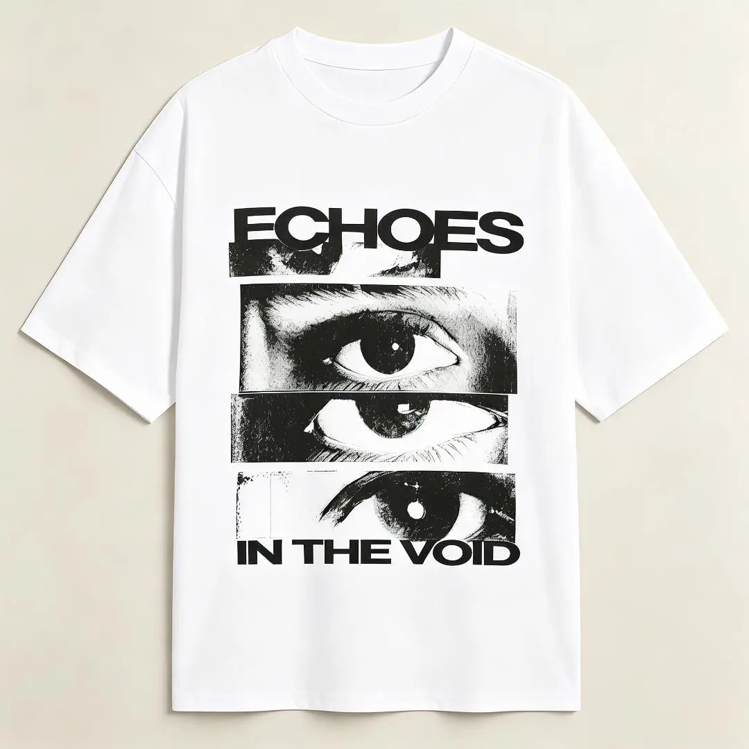Women's Casual Cotton Crewneck Short-Sleeve Tee - Echoes In The Void Artistic Eye Print, Retro Glitch Art, Retro Cute Streetwear Top, Women's Clothes, Graphic Shirts, Good Graphic Tees, Fashion Clothing, Soft Cotton, Crew Neck, Conventional Fabric Oversiz
