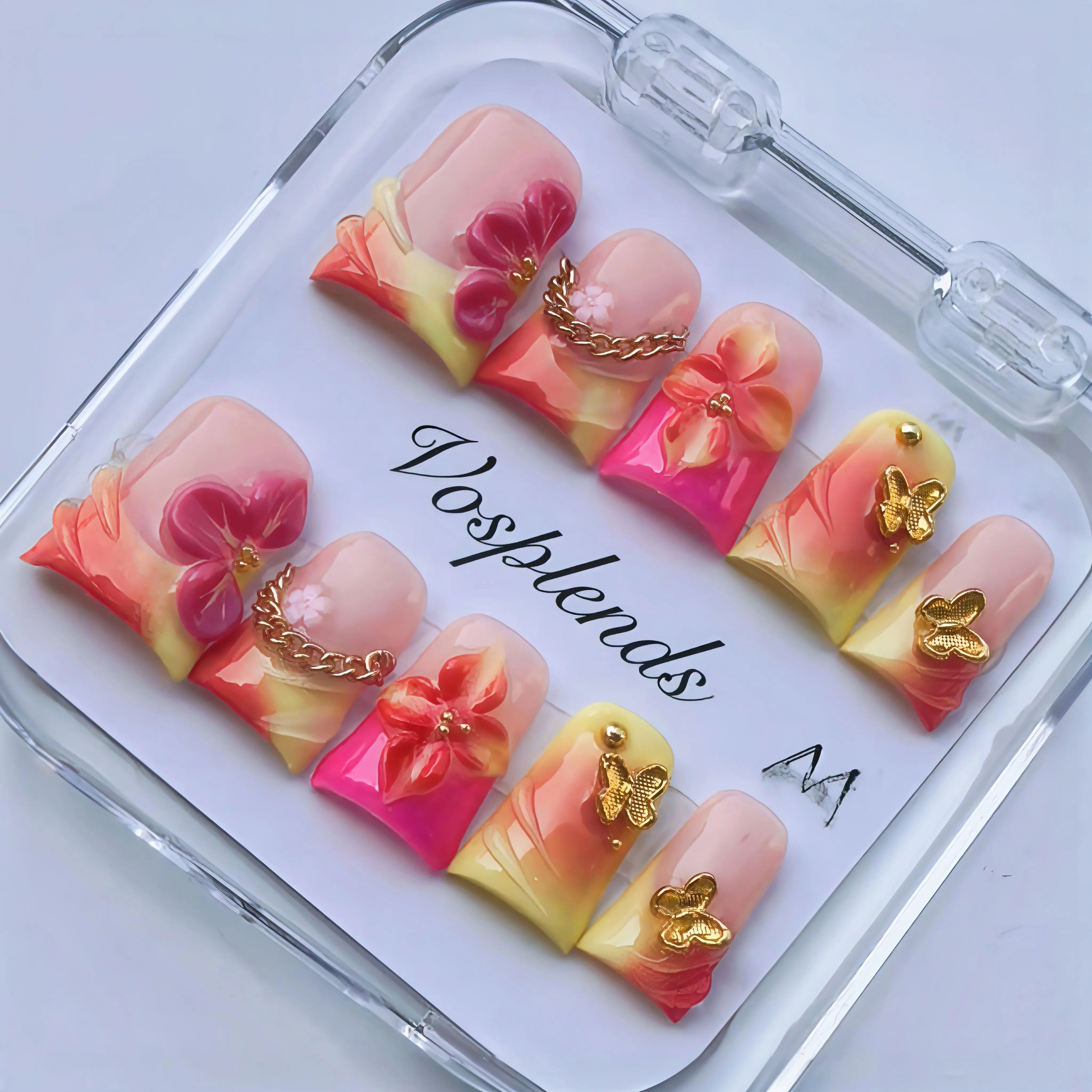 【DUCK TIP COLLECTION】Buy 3 get 1 free|  10PCS Handmade y2k duckbill nails，acrylic press on nails，Y2K Style Duckbill Square Nails, Handmade Press On False Nails, Full Color Design, Perfect for Parties, Nails Press On, Party Wear