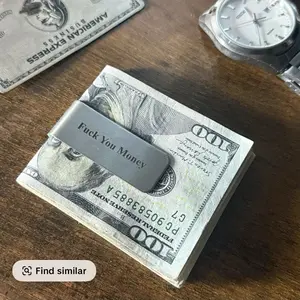 Tenacious Stainless Steel Money Clip - Motivational Cash & Card Holder for Men - 100% Stainless Steel - Minimalist & Slim - Fuck You Money Design - Perfect Gift for Entrepreneurs - Fathers Day Gift - Fathersdaygift