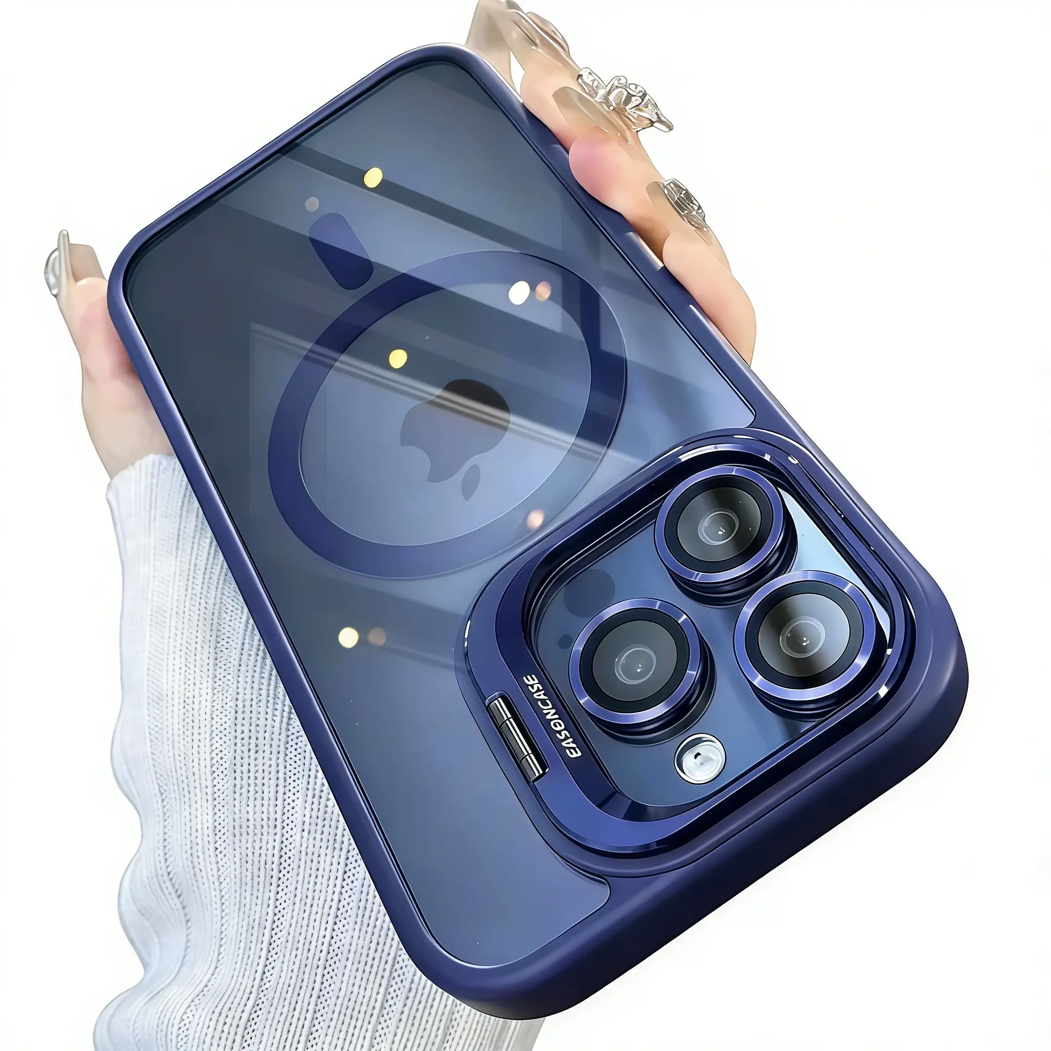Shockproof Kickstand Heavy Duty Clear Case For Apple iPhone 17 Air 16 15 14 Plus 13 Pro 12 11 Pro Max Compatible With Cover + Camera Lens Protector