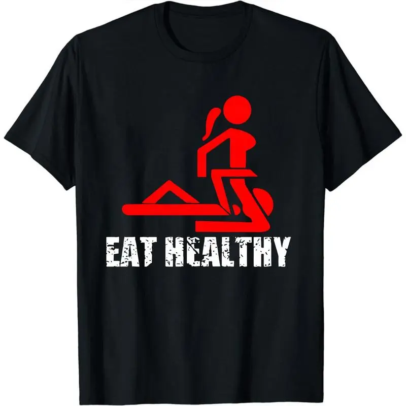 Men 1Pcs Casual Comfortable  Double - Sided Digital Printing T - Shirt With Healthy Lifestyle Theme
