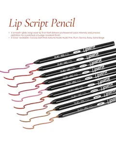 [RUBY VIBE CO] Lip Script Pencil – Long-Wear Precision Lip Liner Smooth Glide Professional Color Intensity Smudge Resistant Finish for Everyday Wear