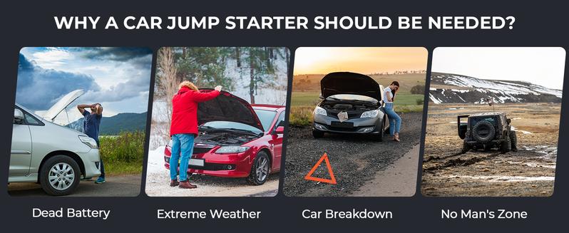 14000mAh Ultra-Safe Jump Starter with 150 PSI Air Compressor 45W Fast Charging Tire Pressure Check LED Light Jumper Cables Air Hose Storage Bag 4-in-1 Charging Cable