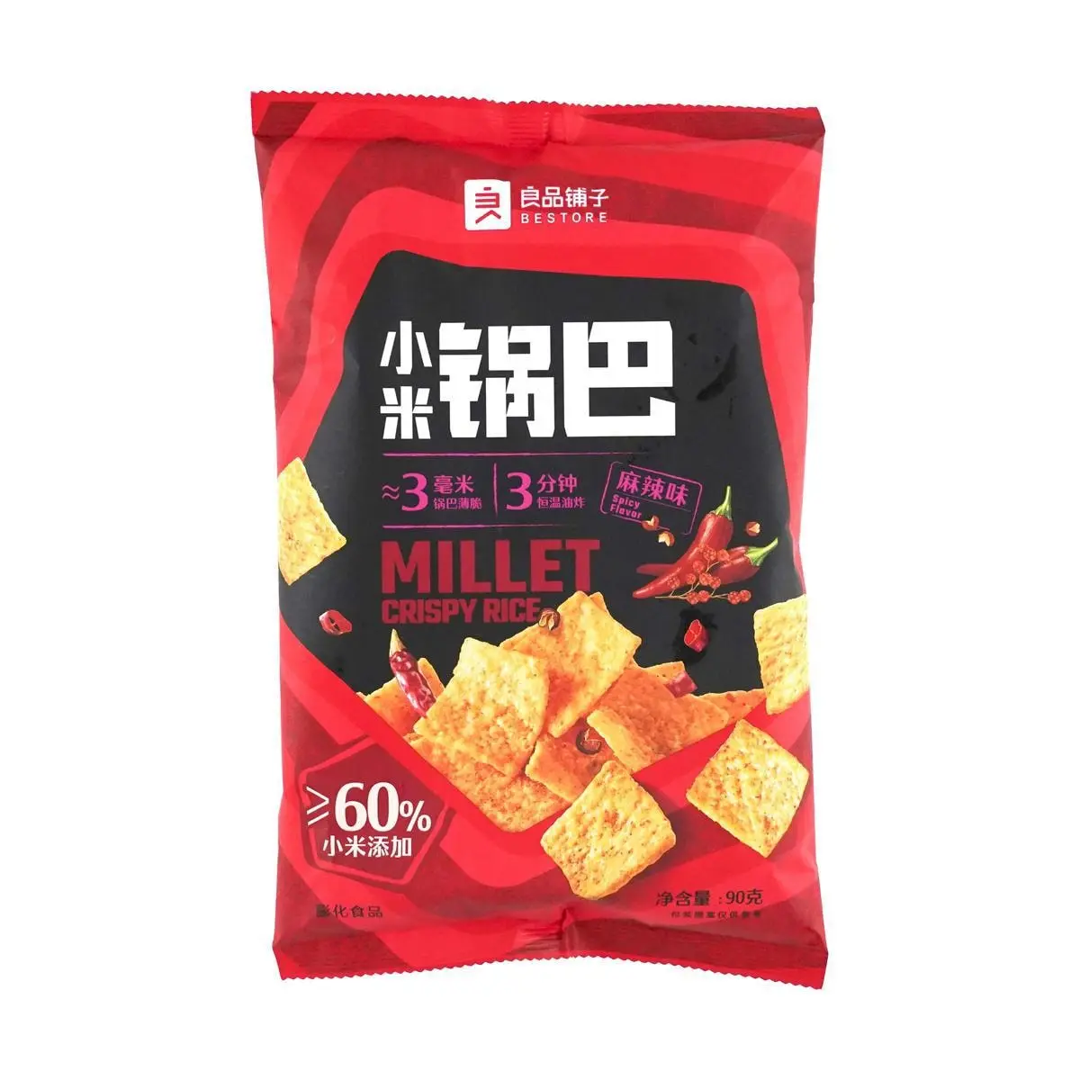 BESTORE Mi Guo Ba Spicy Flavor Crispy Rice Snacks 90g - Authentic Chinese Snack Food