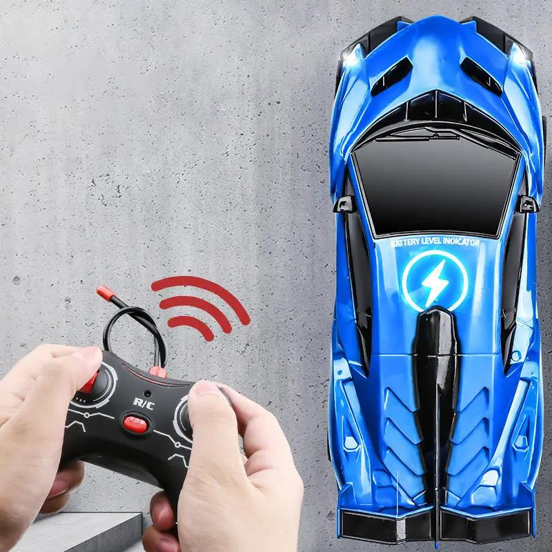New Wall Climbing Remote Control Car Expert Level Gravity Defying RC Car Christmas Gift for Boys Rechargeable Alloy Cyber-Truck Transformable Mini Forklift Toy Dual-Tire Drift High-Speed LED Off-Road All Terrain 2.4GHz Monster