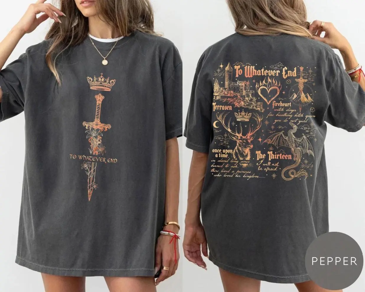 2 Side Throne Of Glass To Whatever End Shirt, Fireheart Aelin Galathynius Shirt, TOG Fan Gift, All-Day Comfort, Zero Compromise, Ready to Go, No Effort Needed