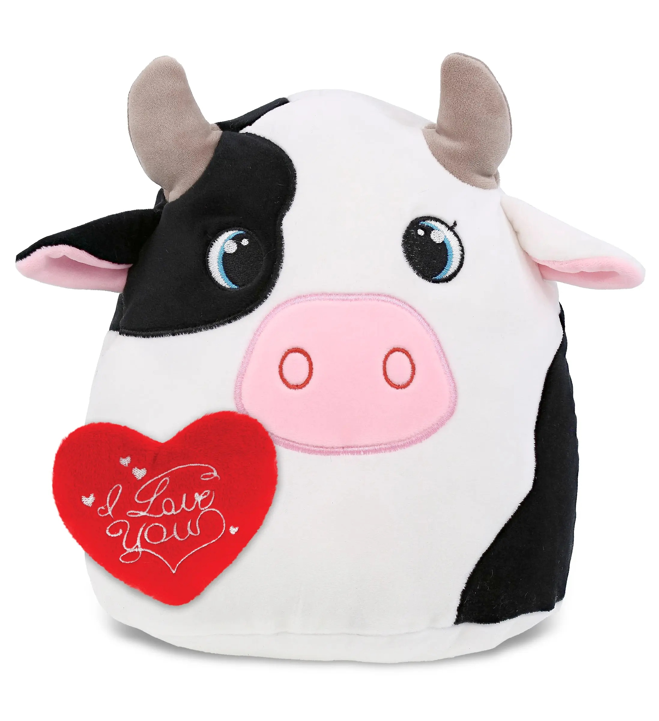 PLUSH I LOVE YOU RED HEART - SNUG-MOOSHIES PLUSH - COW 10"
