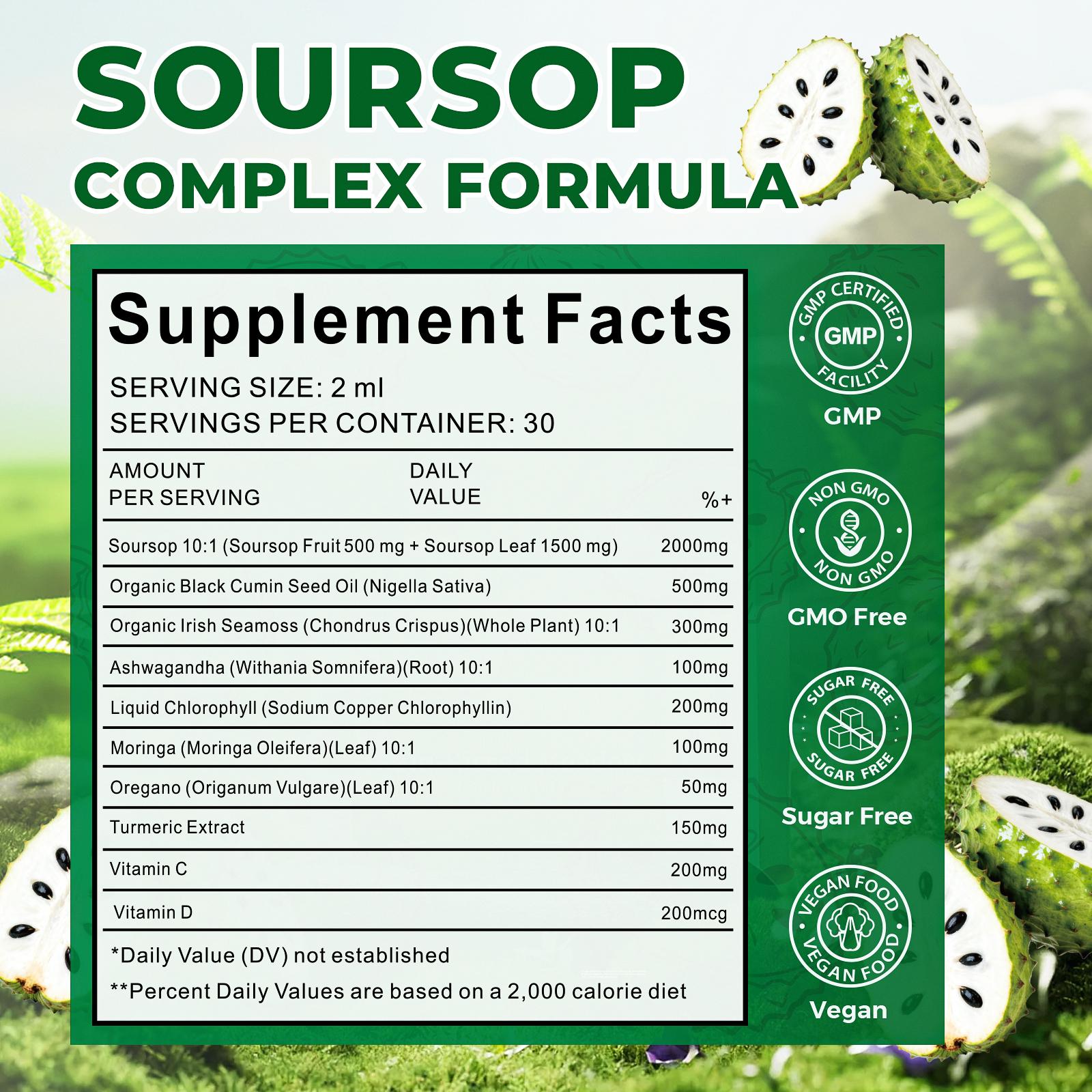 Niree Nutrapure Soursop Herbal Drops with Sea Moss, Ashwagandha