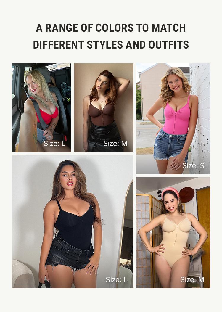 FeelinGirl #Live1 Seamless Covered Bust Jumpsuit Thong Bodysuit Peach heart collar Fit Womenswear Comfort Shapewear Breathable Comfortable Day Tummy Tuck Garment Shaper Clothes Smooth Zipper Spaghetti Strap Springtok