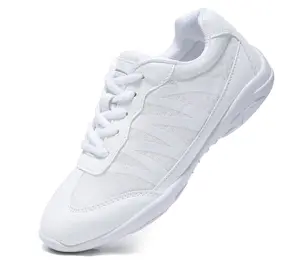 BAXINIER  All White Cheer Shoes For Girls Breathable Youth Cheerleading Competition Sneakers Athletic Training Dance Tennis Walking Shoes for Girls