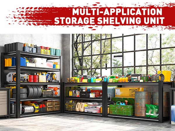 Raybee Heavy Duty Garage Shelves 5&4 Tier All Metal Wire Shelving Unit Height Adjustable Versatile Utility Shelf Rack for Warehouse Pantry Storage Store Organizer