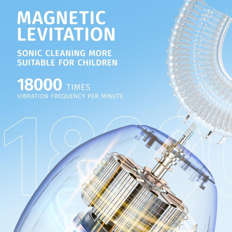 Kids Electric U Shaped Toothbrush Children Rechargeable Sonic Toothbrush Toddler baby toothbrushes Full Mouth 6 Cleaning Modes Oral hygiene