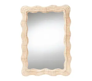 bali & pari Hasana Natural Scallop Rattan Accent Wall Mirror