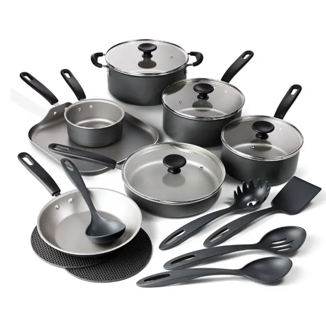 Tramontina Primaware 18-Piece Nonstick Cookware Set, Asphalt