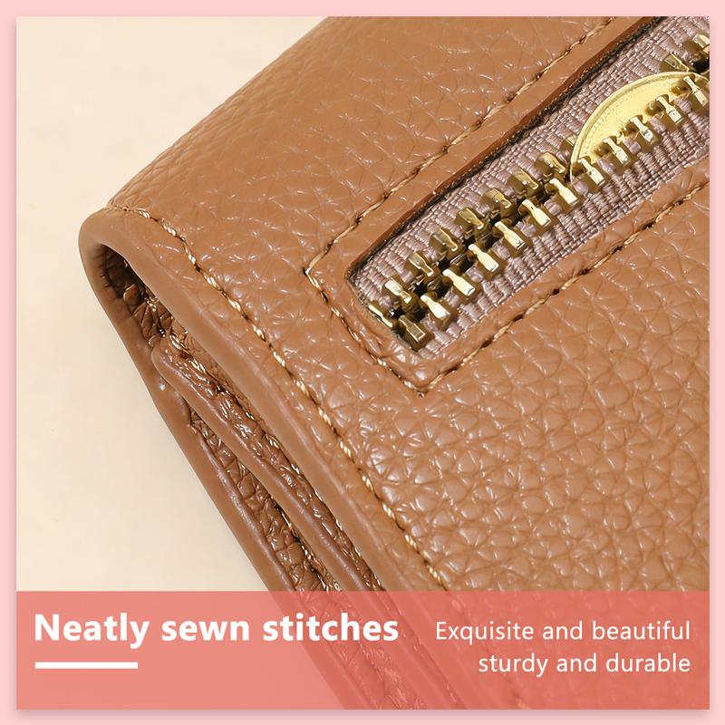 Women's Cute Bow Decor Wallet Fashionable PU Leather with ID Window Multi Card Slots Casual Trendy Versatile High-quality Daily Wallet Christmas Gifts For GF