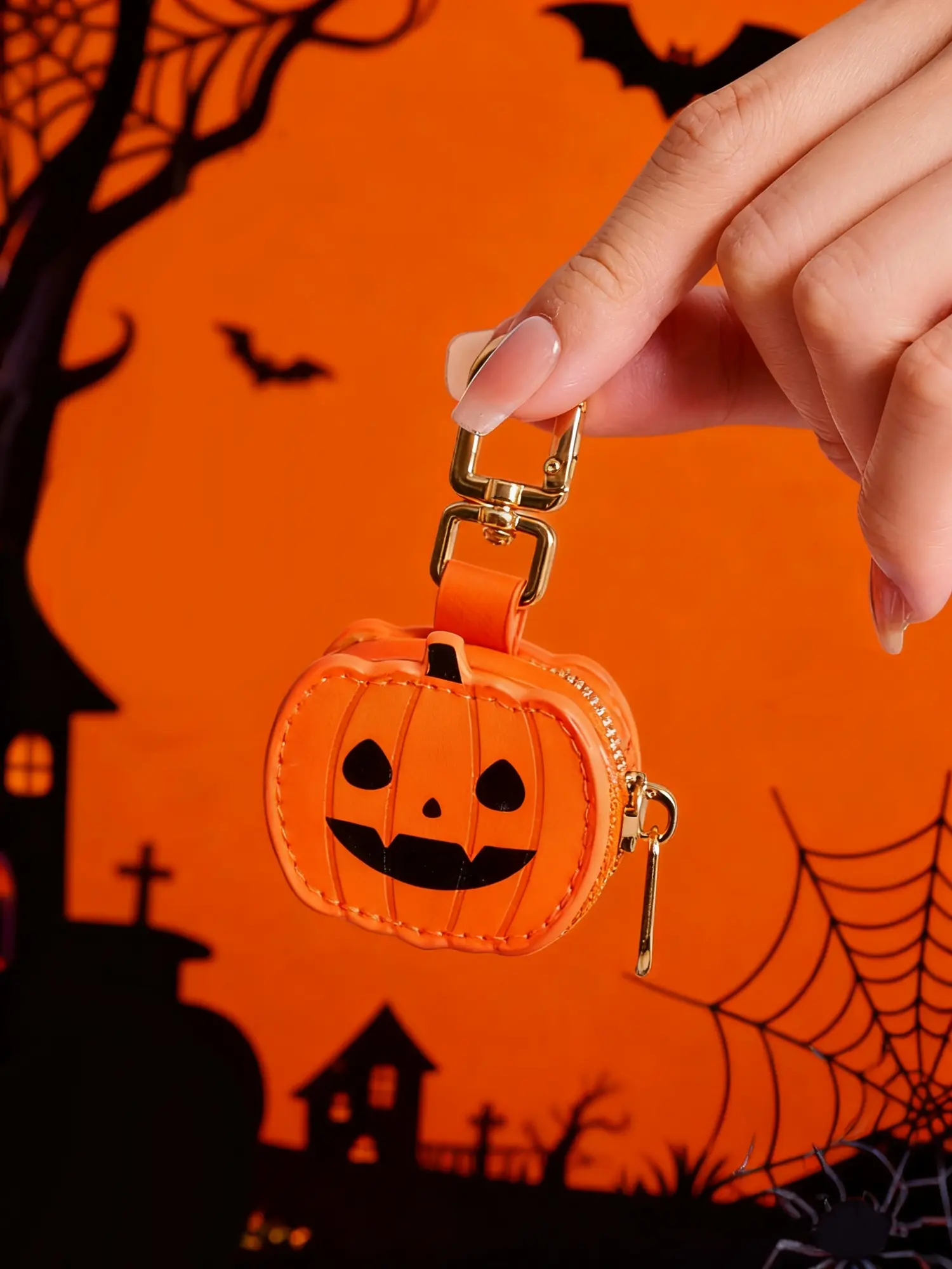 Cute Mini Women's Bag Charms, Bag Accessories, Purse Charms for Handbags, Pumpkin Shaped Coin Purse Bag Ornament Set, Fun & Unique Novelty Pendant, Creative Funny Gift, Spooky Halloween Present, Ideal Gift, Portable for Daily Use & Travel