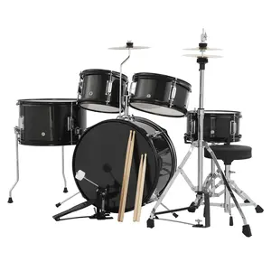 Garvee 5-Piece Junior Drum Set Kit with Dual Tom-Toms, Floor Tom, Snare, Bass Drum, Hi-Hat, Cymbal, Pedal, Drumsticks, and Seat – Complete Percussion Set for Beginners