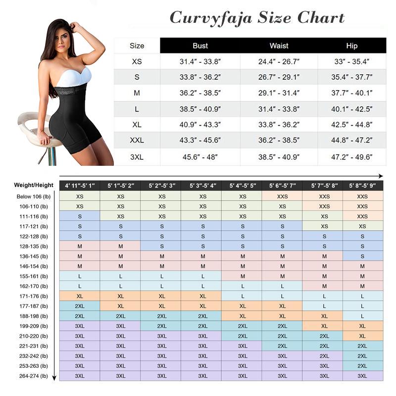 Curvy-faja Women's High Waist Short Powernet  Abdomen Shapewear Firm Tummy Control Basic Compression Strapless Girdle Shorts