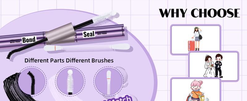 B&Q Waterproof Bond & Seal Long Lasting Hold 48-72 Hours Waterproof Cluster Lash Glue Wand Bond and Seal Makeup #BlackFriday