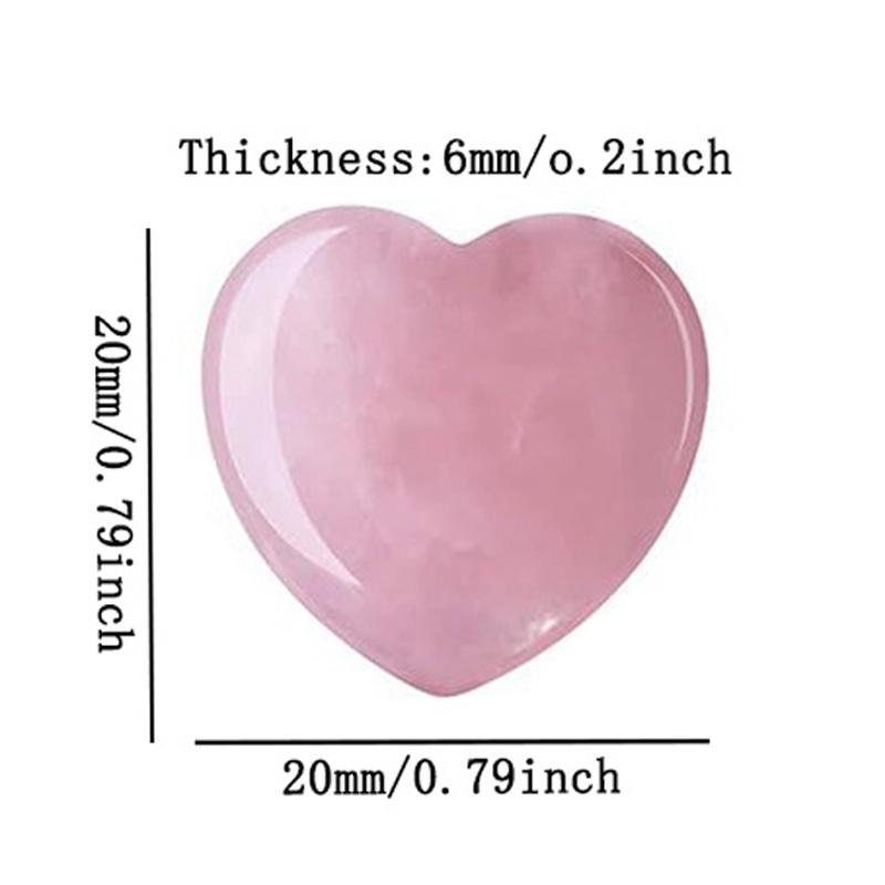 10 PCS Rose Quartz Heart Crystals Thumb Worry Stone for Anxiety Healing Cute Mini Pocket Stones Energy Balancing Meditation Pink Heart Gifts for Mother Women