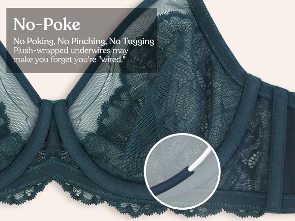 HSIA Blossom Plus Size Soft Lace Full Coverage Women Unlined Underwire Bra Mesh Soft Womenswear