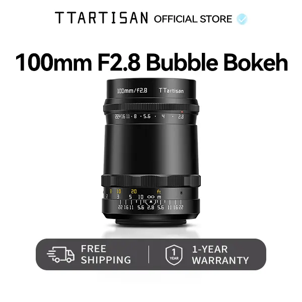 TTARTISAN 100mm F2.8 Bubble Bokeh Full-Frame Manual Focus Prime Lens, M42 Mount - Aluminium 2.8f/ Large Aperture Lens for Portrait Photographers, Dreamy Bokeh