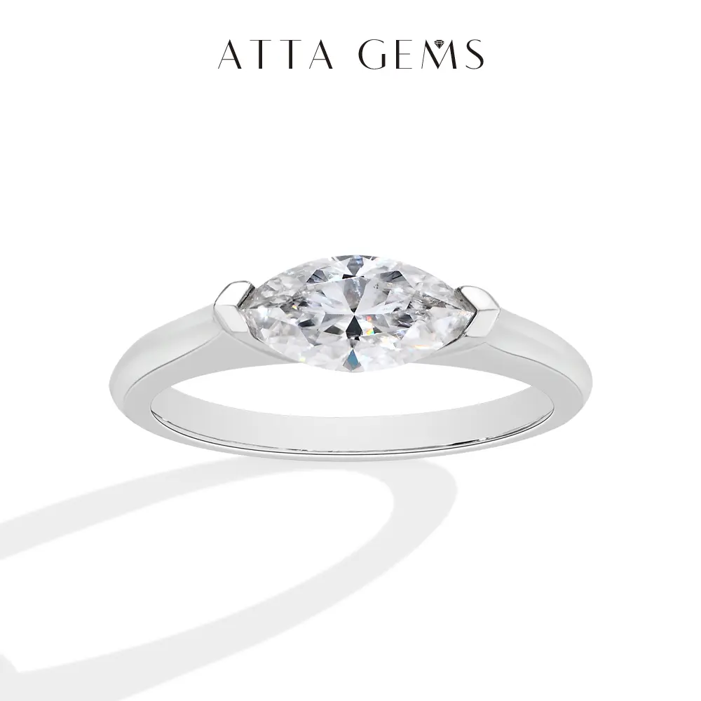 Marquise Cut 1.0CT Lab-Created Moissanite Ring for Women Men Unisex 925 Sterling Silver Engagement Wedding Daily Wear Rings Fine Jewelry Unique Versatile Elegant Gift R135, Engagement Rings tiktokshopbacktoschool