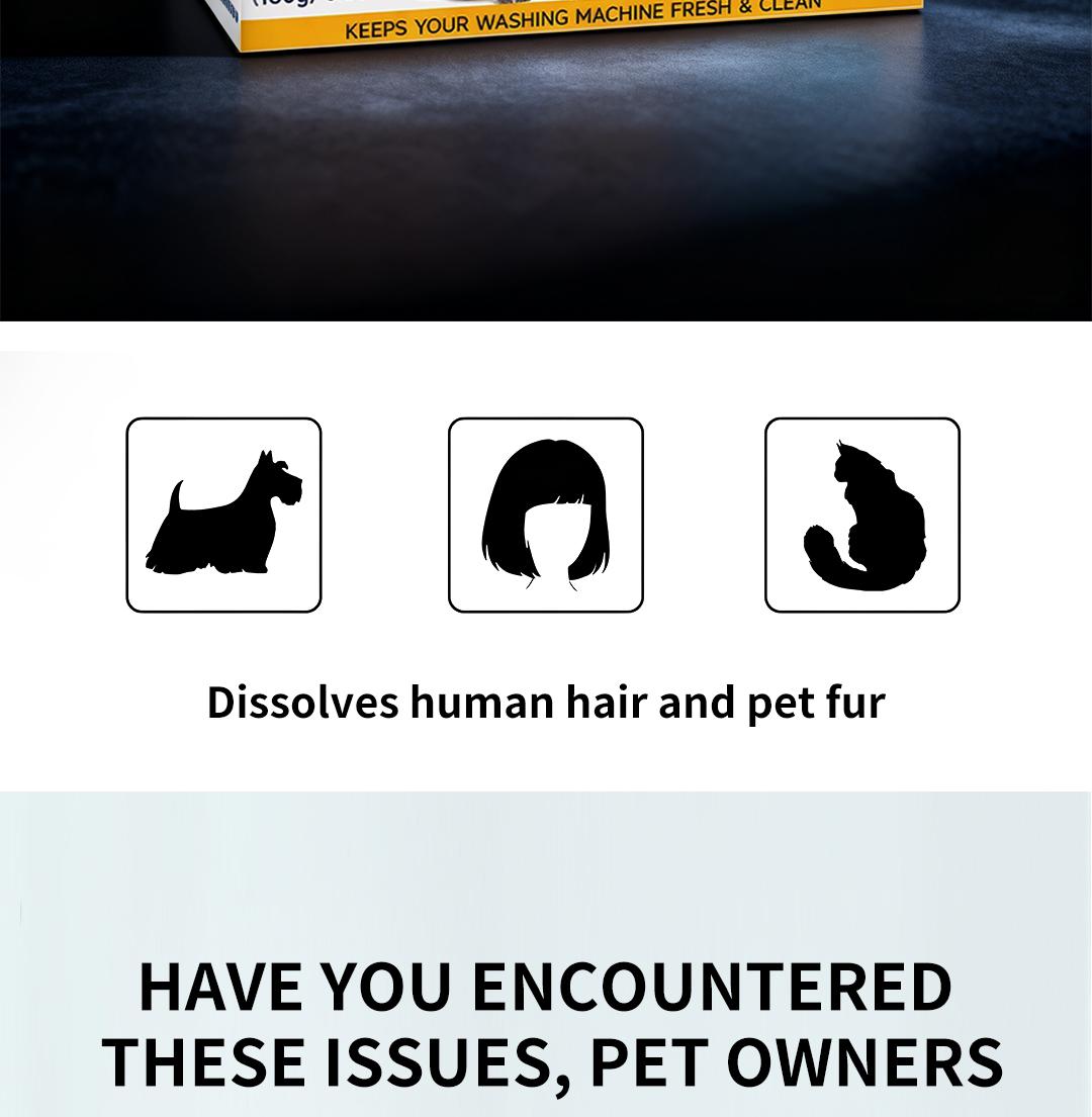 SOPAMI Eco-Friendly Washing Machine Cleaner Fights Pet Odors & Hair Build-Up for Fresh Clean Machines