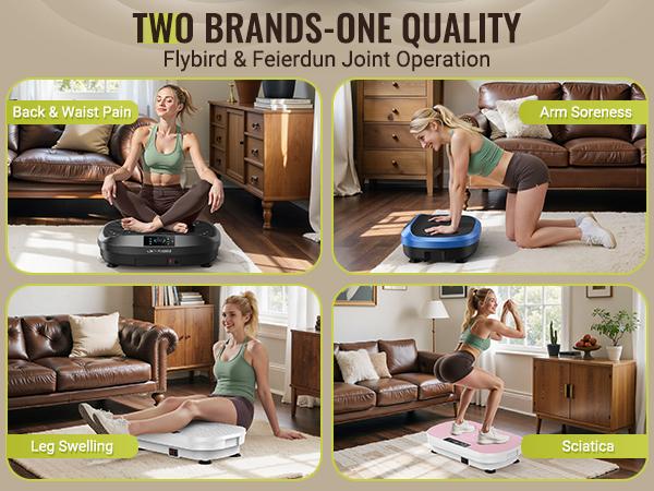 FLYBIRD&FFEIERDUN Vibration Plate Exercise Machine 330/340 lbs Capacity Lymphatic Drainage LED Touch Screen Remote Control Full Body Workout for Home Gym with 2 Resistance Bands TikTokShopBlackFriday TikTokShopCyberMonday