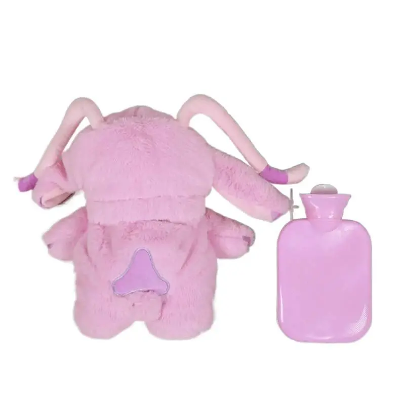 Cotton Cartoon Plush Hot Water Bottle Hand Warmer - Filled with Water, Delightful Accessory for Chilly Days, Thoughtful Present for Girls, Pink Stuffed Toy for Couples