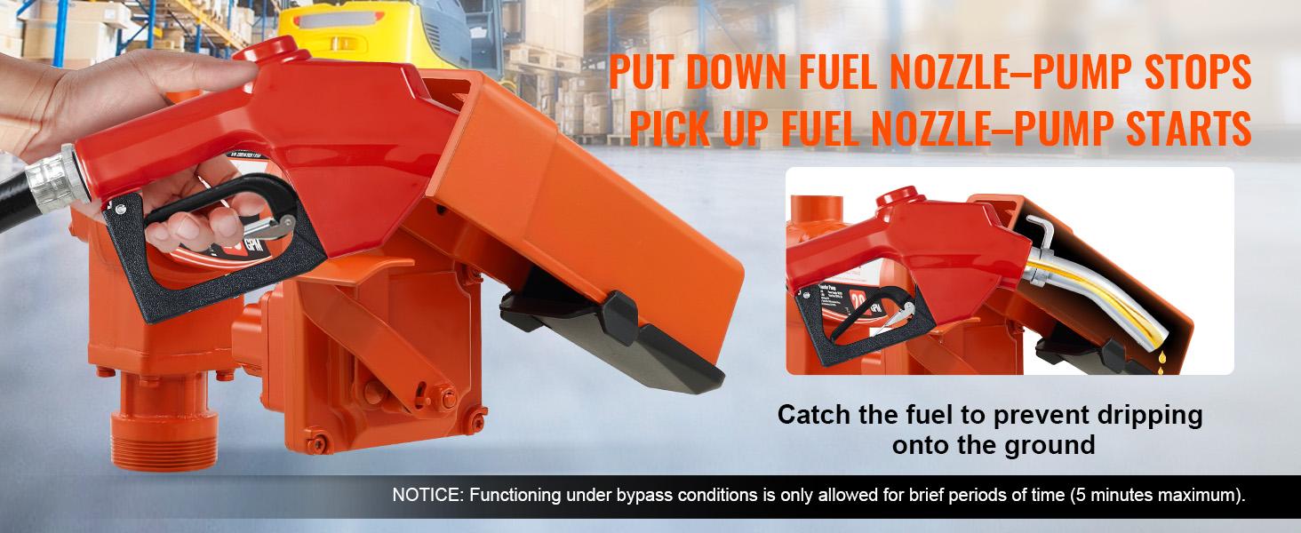 VEVOR Fuel Transfer Pump, 12V DC 20 GPM 1/4 HP, Gasoline Extractor Pump with Automatic Nozzle, Discharge Hose & Suction Pipe for Gasoline, Diesel, Kerosene, Ethanol & Methanol Blends, and Biodiesel