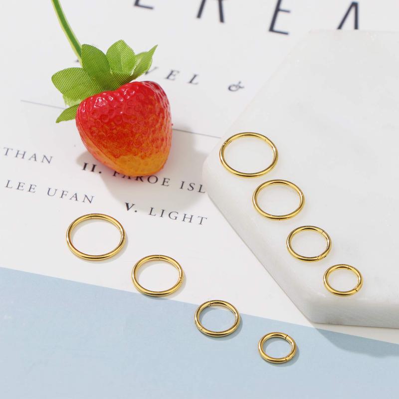 Jstyle 16G Surgical Steel Hinged Clicker Septum Nose Rings Hoop Helix Cartilage Daith Tragus Earrings Body Piercing Jewelry