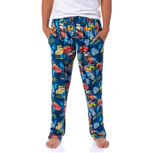 Cars Pajama Pants Disney Cars Radiator Springs Men's Lounge Sleep Pajama Pants w Elastic Waist Side Pockets
