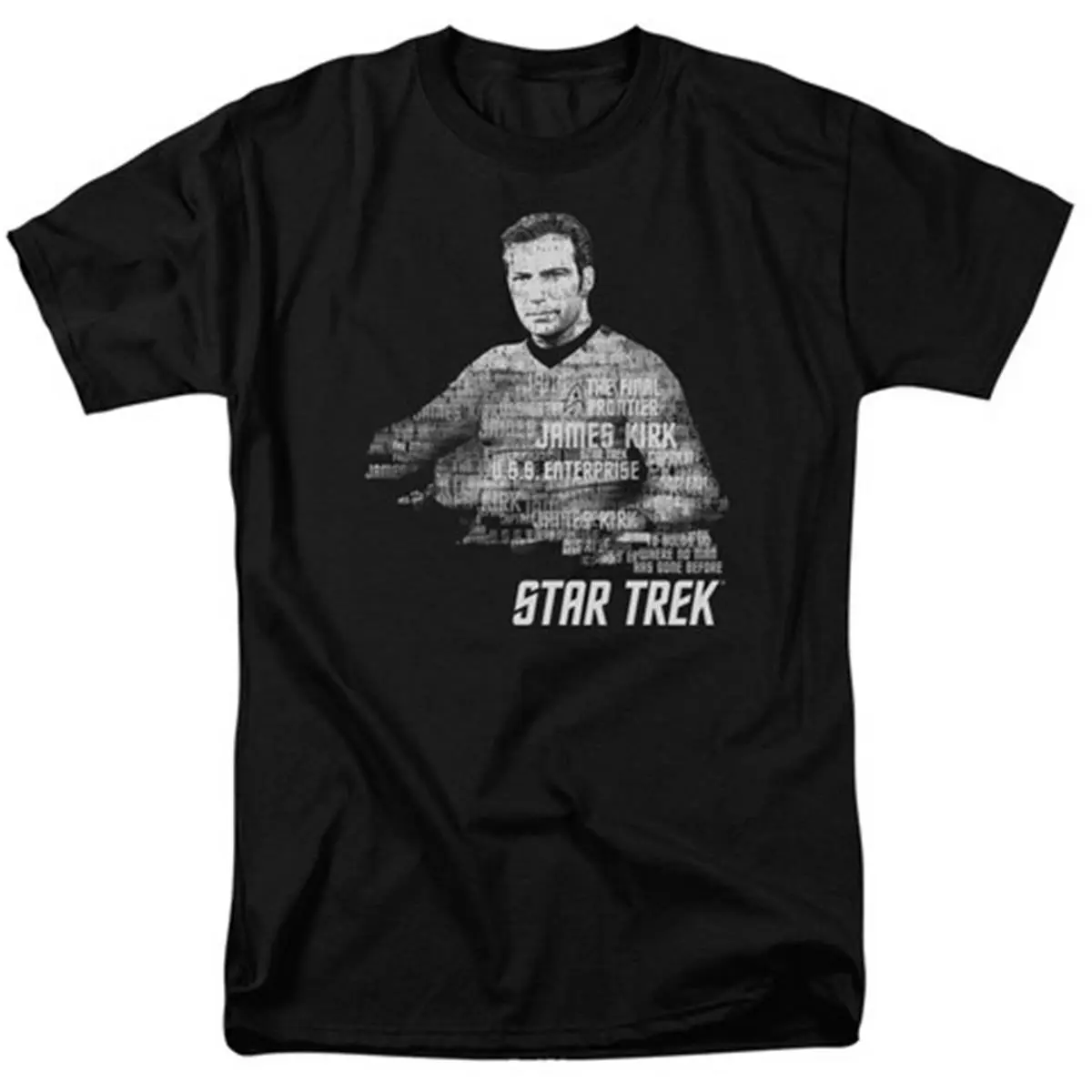 Men's Graphic T-Shirt Featuring a Star Trek 'Kirk Words' Print, Casual All Seasons Short Sleeve Top with Hemmed Sleeves in 100% Preshrunk Cotton, Tops, Menswear, Shortsleeve, Graphic T Shirts, 5X, Adult 18/1, Starfleet Captain Graphic Men's Short-Sleeve T