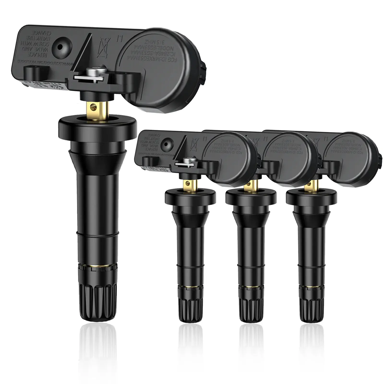(4 Pack) 315Mhz Pre-Programmed TPMS Tire Pressure Monitor Sensors with Advanced TPMS Tech, Premium Materials, No Reprogramming Needed, 10-Year Max Lifespan for GM, Chevy, Buick, Cadillac, GMC, Pontiac, Saab, Saturn (13586335,13581558,13598771,13598772)