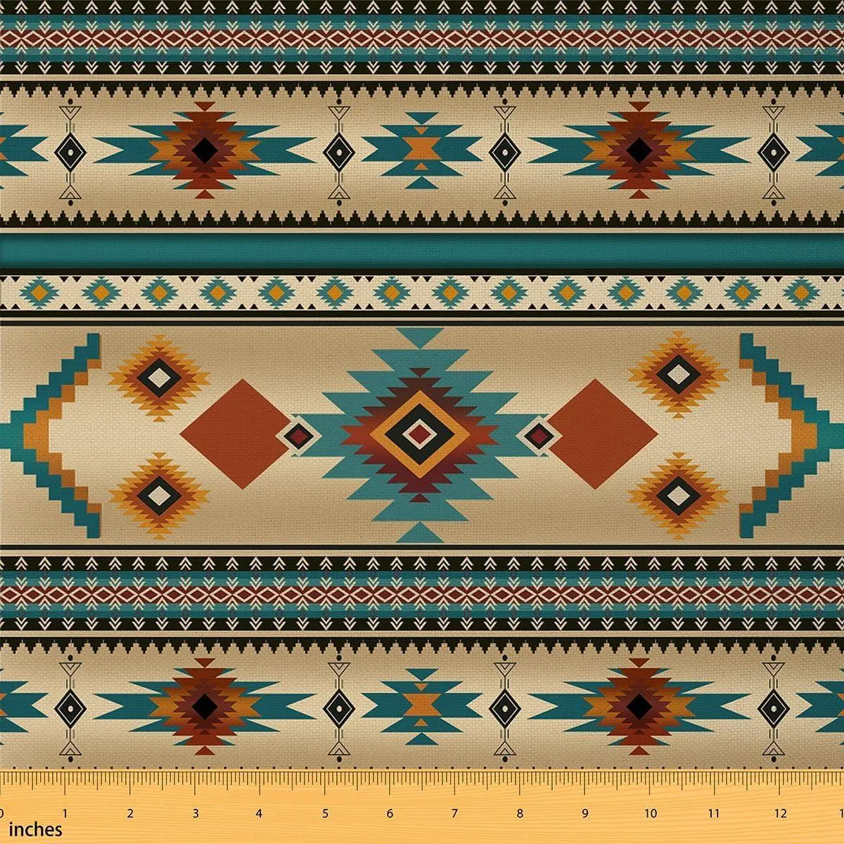 Western Aztec Pattern Waterproof Fabric by The Yard Soft Polyester Vintage Farmhouse for Home DIY Projects Southwest Tribal Upholstery Fabric,sohochic