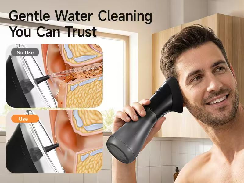 Renergy Electric Ear Wax Removal Kit with LED Display, Powered Ear Wax Remover, Dual Clean & Waste Tank, Water Ear Cleaner & Ear Cleaning Kit, Ear Irrigation Flushing System, 3 Modes, 12 Nozzles, IP67