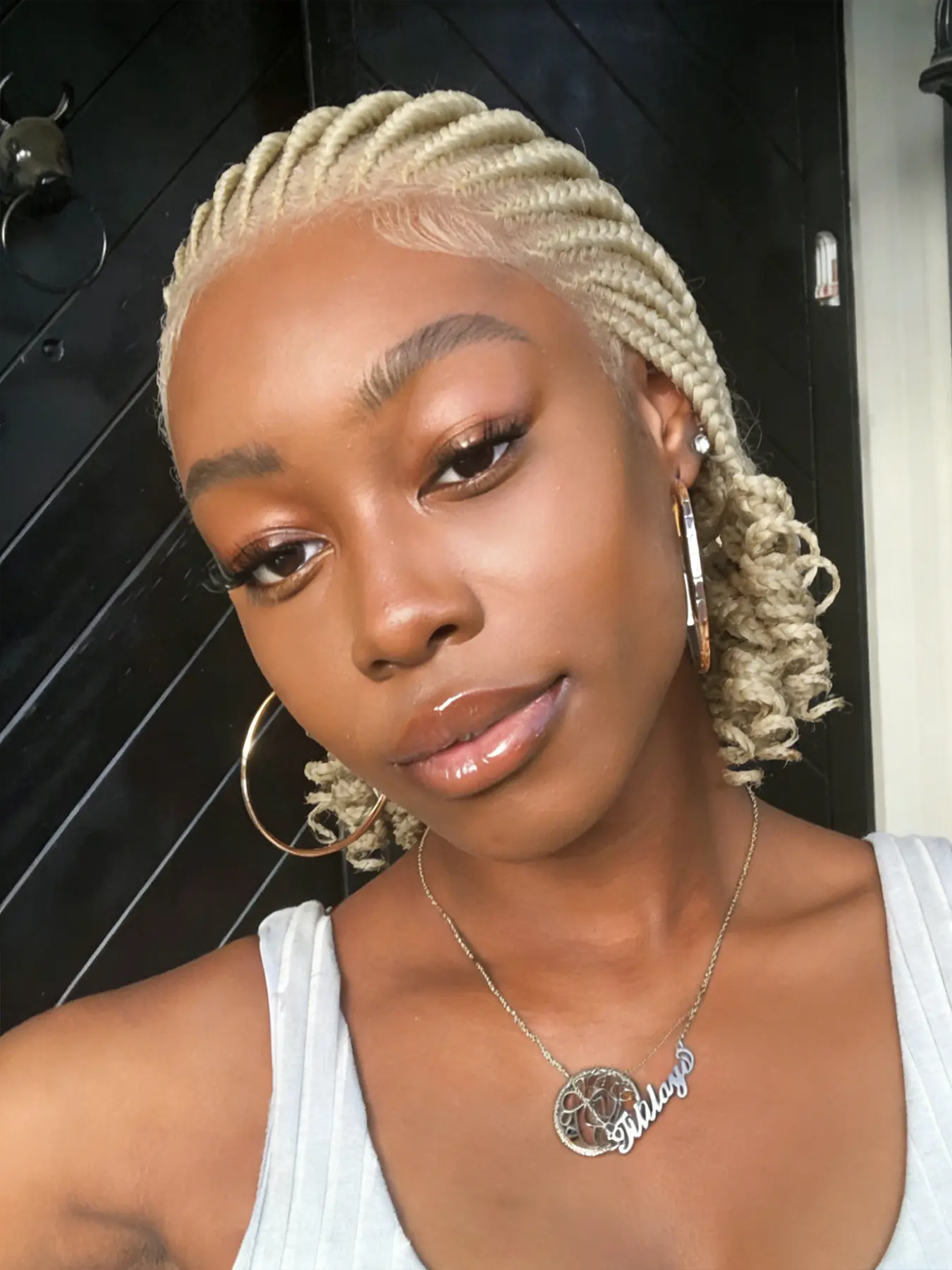 8 inch Short Cornrow Box Braided Wigs Curly Twist End 613 Blonde Twist Synthetic Full Lace Front Wigs Knotless Full Hand Tied Braids for Black Women