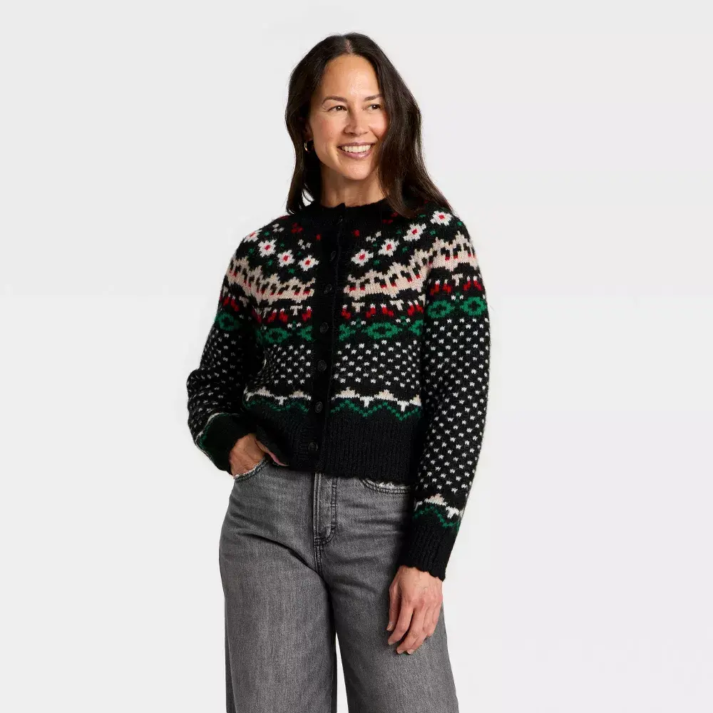 Women's Merriment Cardigan Sweater - Polyester, Spandex, Nylon Fabric Garment, Universal Fit
