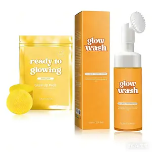 Ready to Glowing Glow Wash with Kojic Acid & Turmeric Extract & FREE Turmeric Pads BeautyKit for Comprehensive Skincare Routine with Sweet Lemo Glow Up Pads