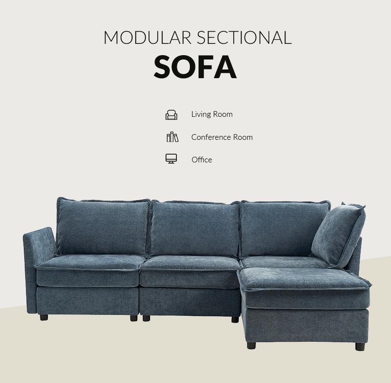 [Multipule Packages] Hulala Victoria Oversized Soft Sectional Sofa with Storage(Optional Seat), 1.5x Extra-wide Seat, Soft Cushion, Concealed Compartments, Modular Design, Easy Assembly Folding Storage, Ottoman Bench sofa, Couch, Lounge