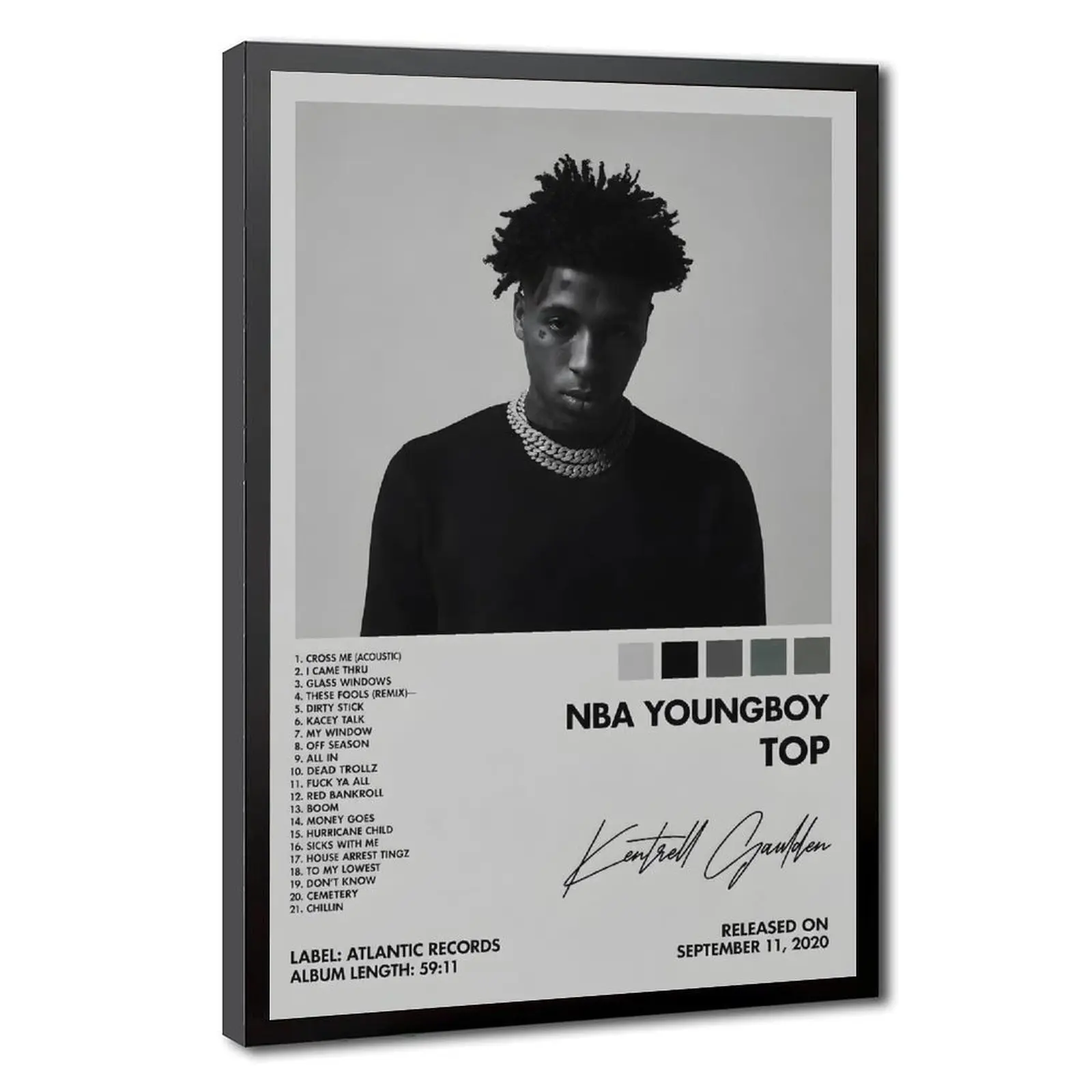 YoungBoy Never Broke Again Top 8 Artistic Canvas Poster, Minimalist Wall Frame Home Decor Items, Bedroom Office Landscape Decoration, Valentine's/Birthday Gift