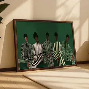 Modern Afrocentric Wall Art - Abstract Black Women Friends Print - African American Home Decor - Boho Soul Sister Poster - Melanin Wall Decor