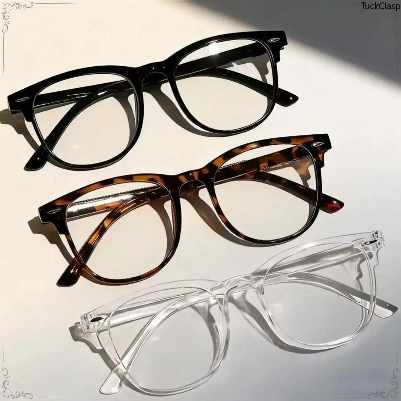 3-Pack Blue Light Blocking Glasses for Women and Men, Round Frame Computer Eyewear with Anti Eye Strain, UV and Glare Protection, Comfortable Gaming and Work Screen Glasses,Anti-Blue Light Trendy Square Glasses