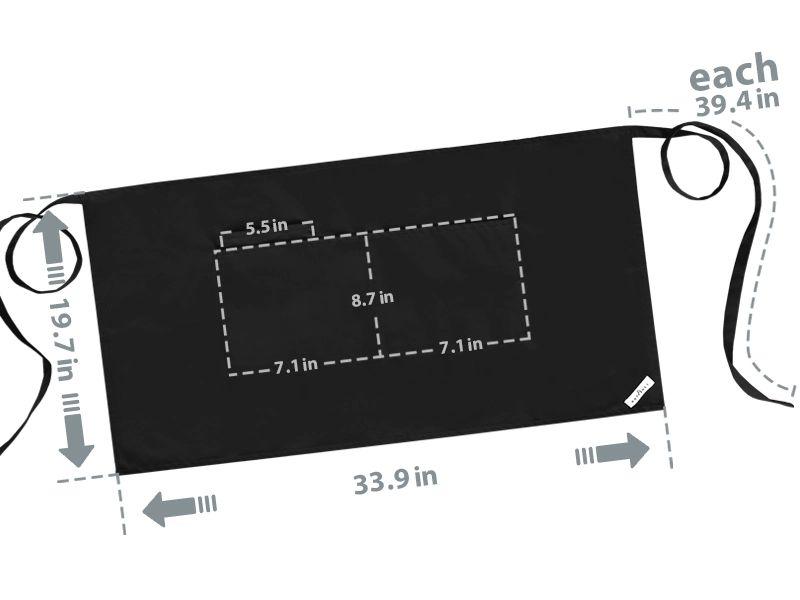 Apron Black with 3 Pockets 20 Inch Long Waitress Bistro Half Waist Aprons for Women Men Waterproof Apron Black with 3 Pockets 20 Inch Long Waitress Bistro Half Waist Aprons for Women Men Waterproof